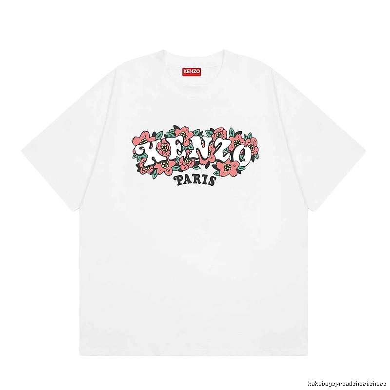 KENZO Floral Collection Street Style White Short-sleeve T-shirt