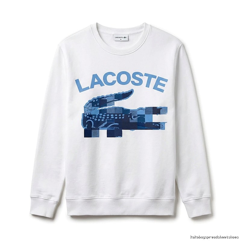Lacoste Blue and White Contrast Fashion Sweatshirt
