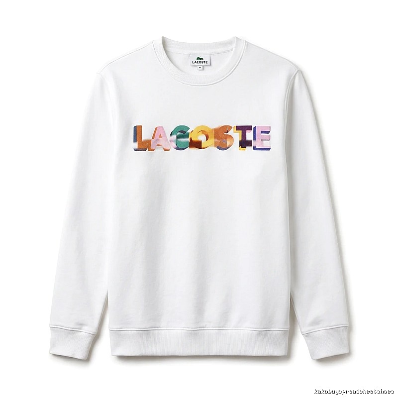 Lacoste Colorful Letter Style White Sweatshirt