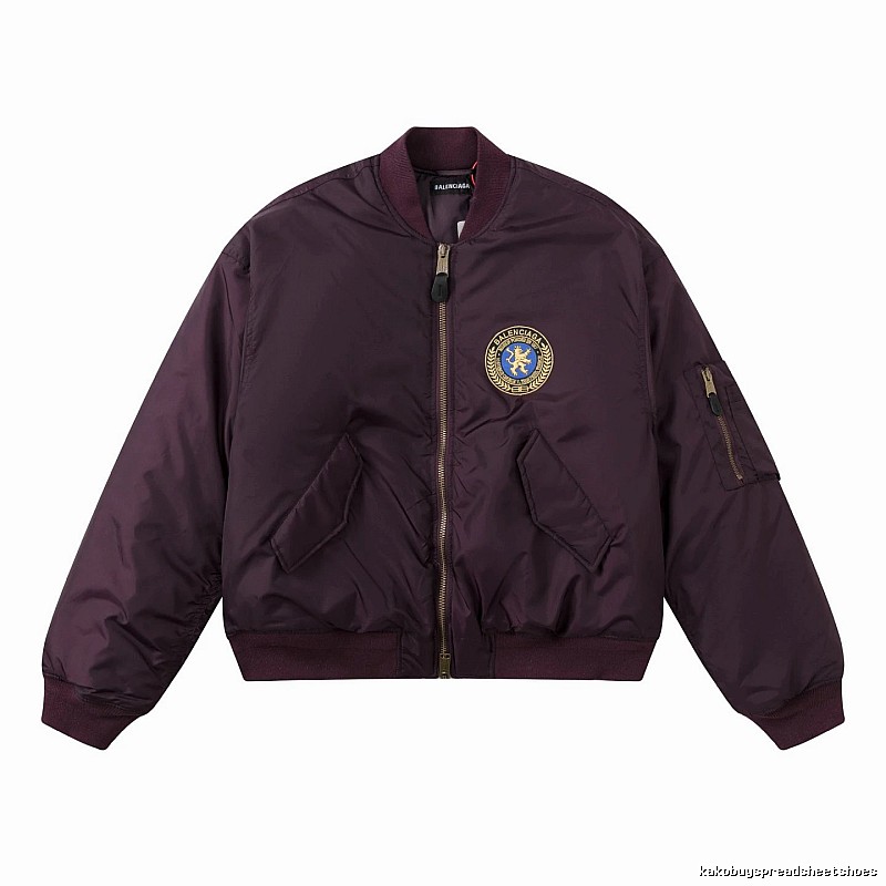 Layering Burgundy C.P. Badge Bomber Jacket