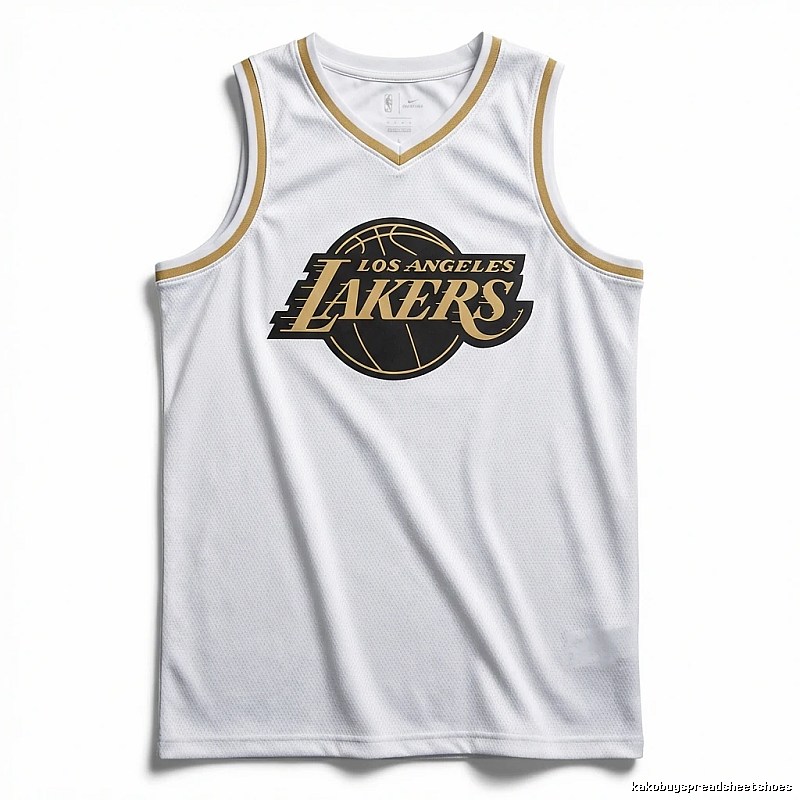 LBJ Lakers white basketball uniform
