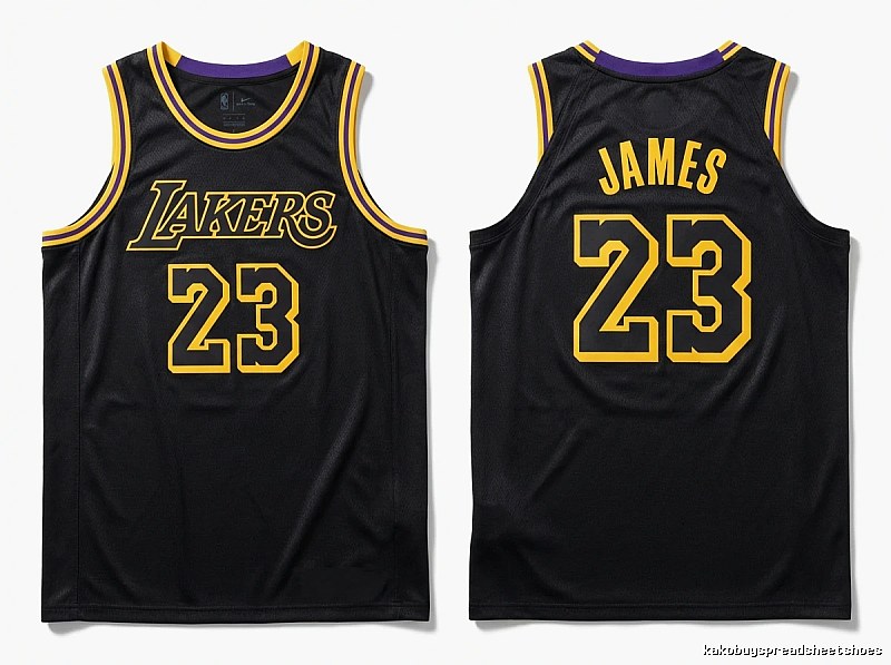 LBJ's No. 23 black jersey of the Lakers.