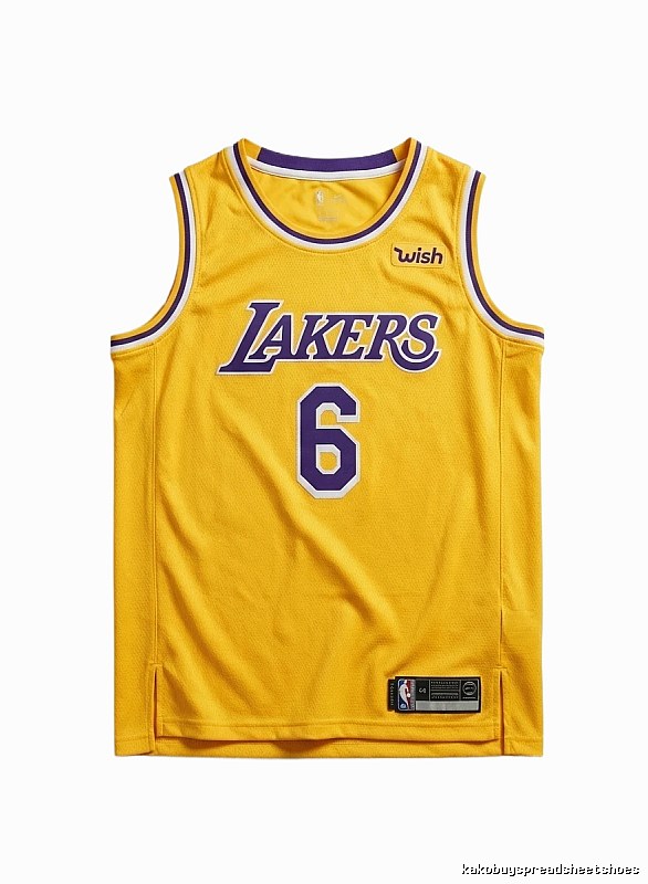 LBJ's yellow basketball jersey of the Lakers