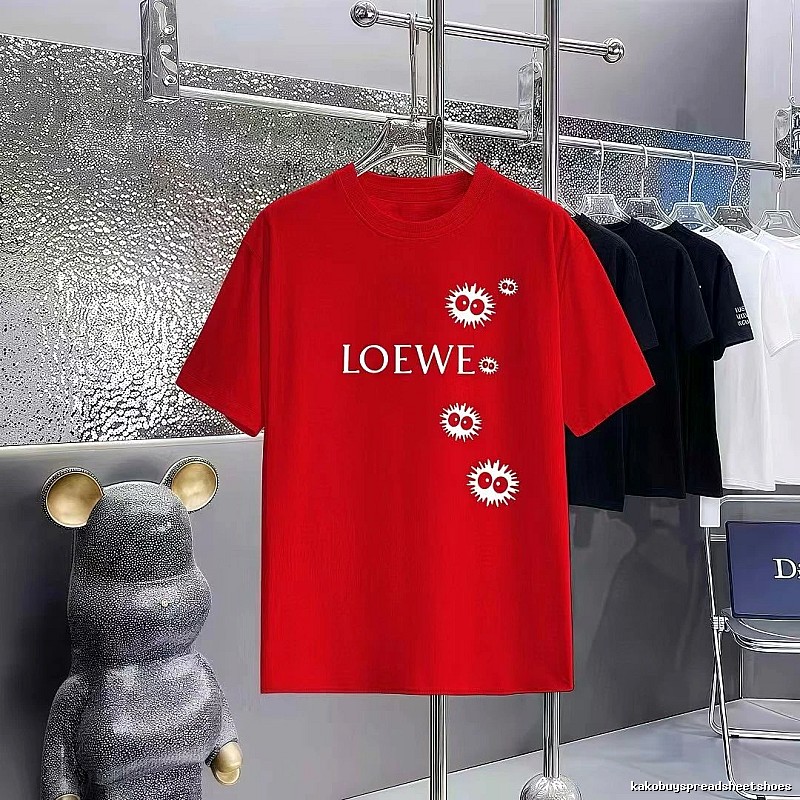 LOEWE Elf Print Casual Style Red Short-sleeve T-shirt