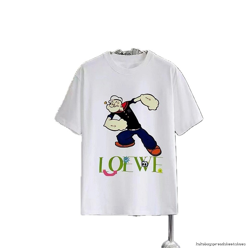 LOEWE Popeye Cartoon Casual White T-Shirt