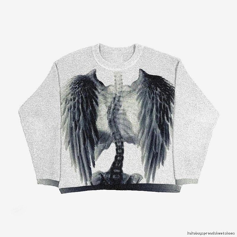 Logo Detail Anime graphic sweater Black Knit Top with Functional Detail