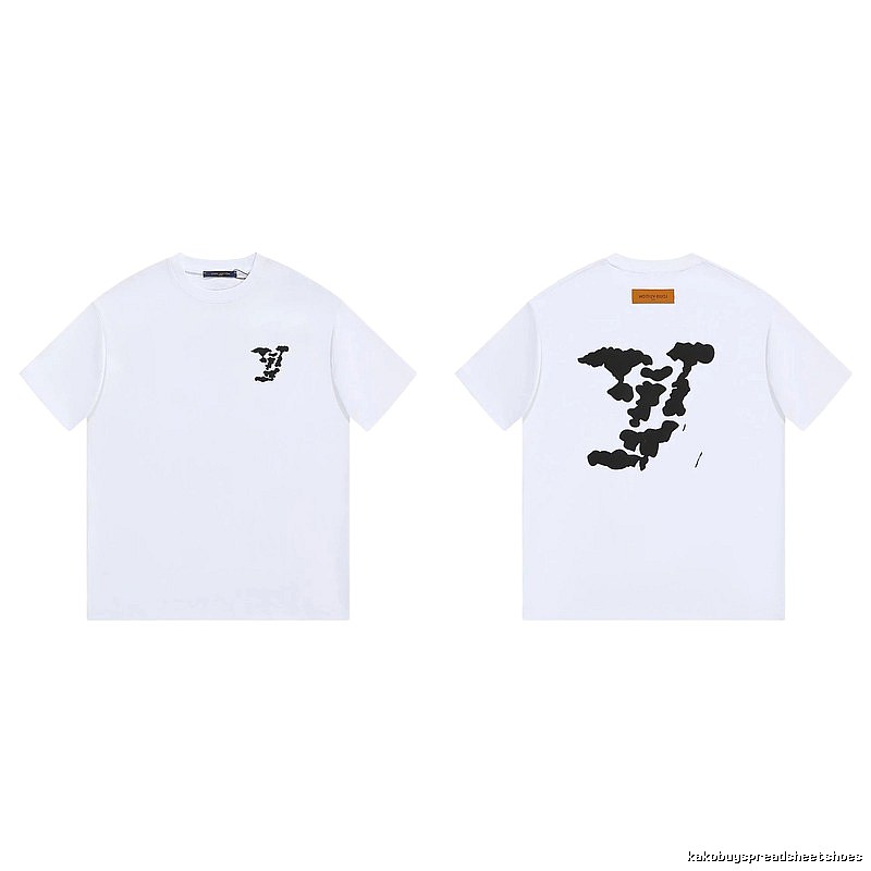 Louis Vuitton Big V Print Trendy Style White T-shirt