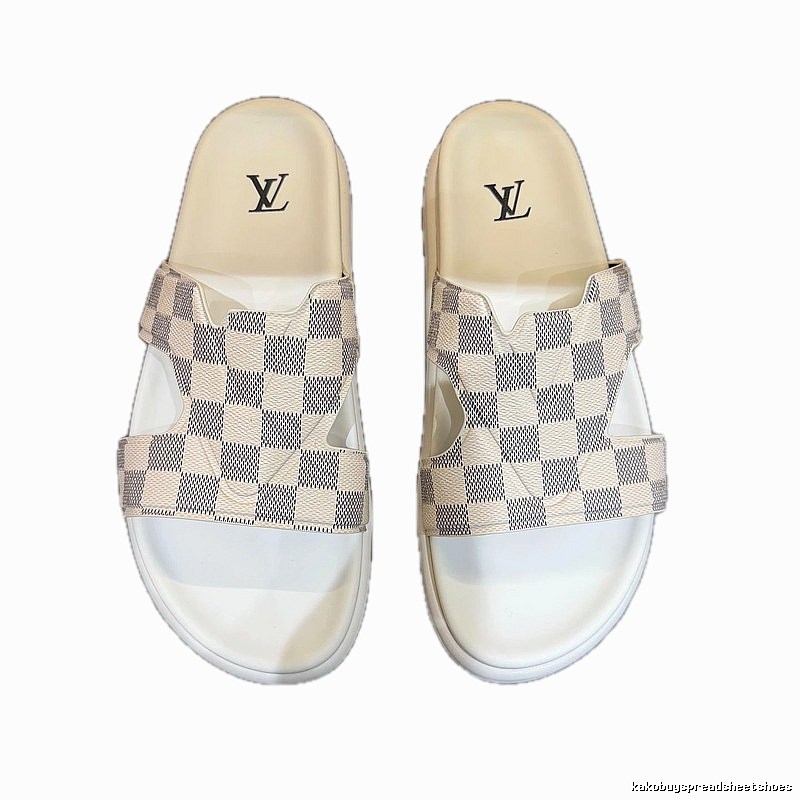 Louis Vuitton Casual Style Checkerboard Off-white Slippers