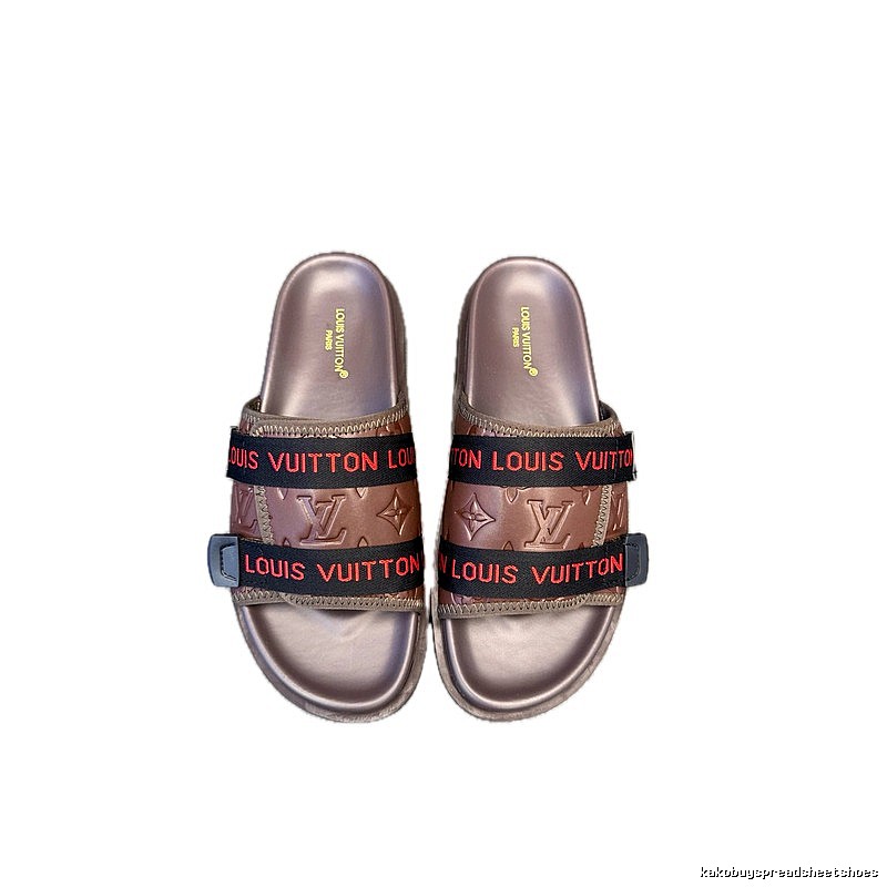 Louis Vuitton Classic Monogram Trendy Brown Slide Sandals