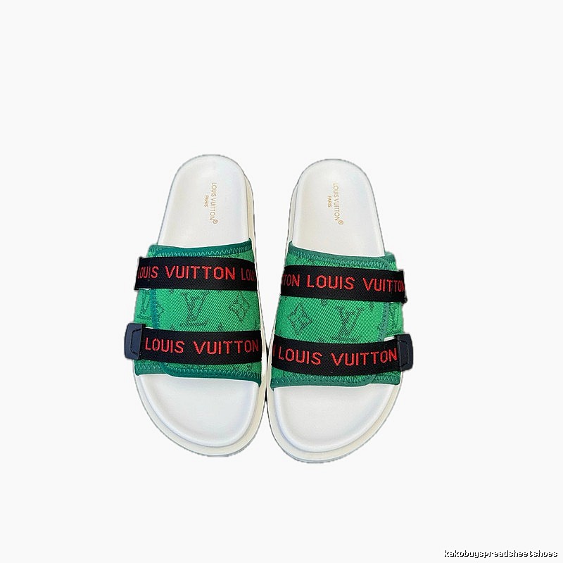Louis Vuitton Classic Monogram Trendy Green Slide