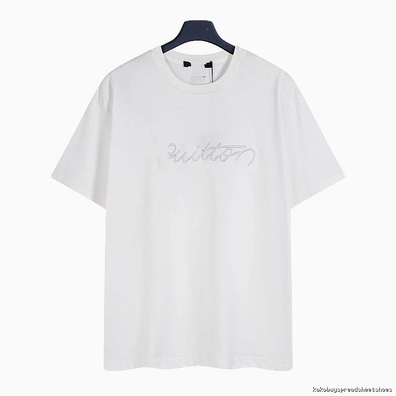 Louis Vuitton Embroidered Minimalist Style White Short-sleeve T-shirt