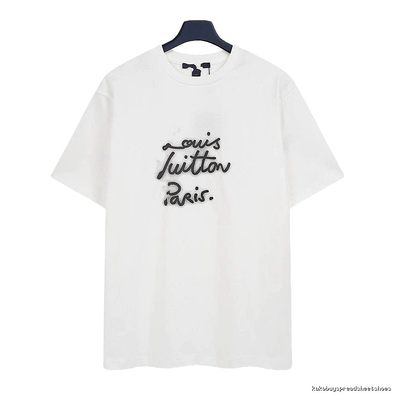 Louis Vuitton Graffiti Casual Style White T-Shirt