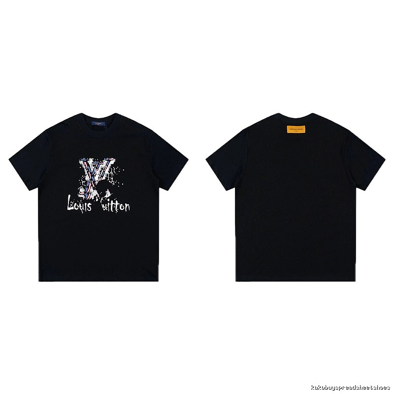 Louis Vuitton Graffiti Street Style Black T-shirt