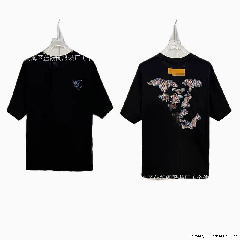 Louis Vuitton Jacquard Vintage-style Black Short-sleeve T-shirt
