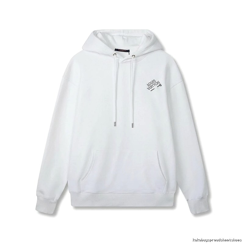 Louis Vuitton minimalist style white hoodie