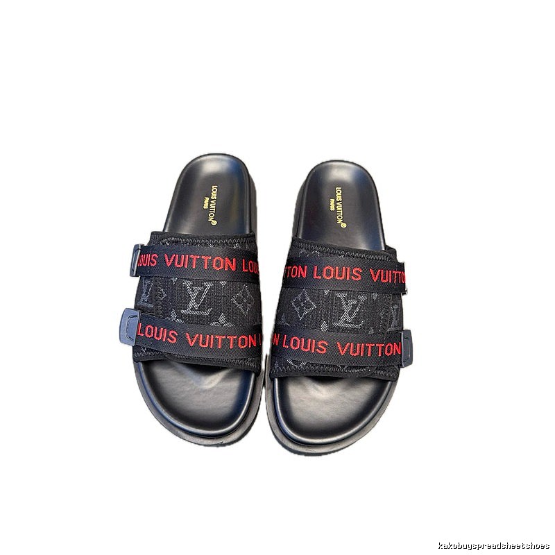 Louis Vuitton Monogram Casual Style Black Slides