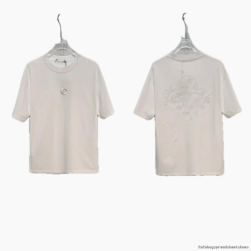 Louis Vuitton Monogram Embroidered Trendy Style White T-Shirt