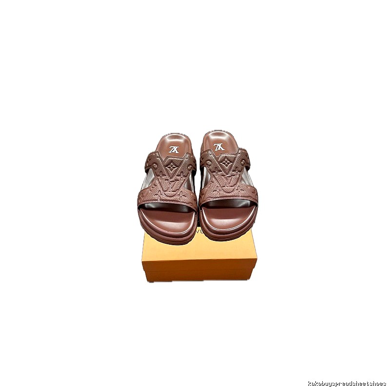 Louis Vuitton Monogram Light Luxury Style Brown Slippers