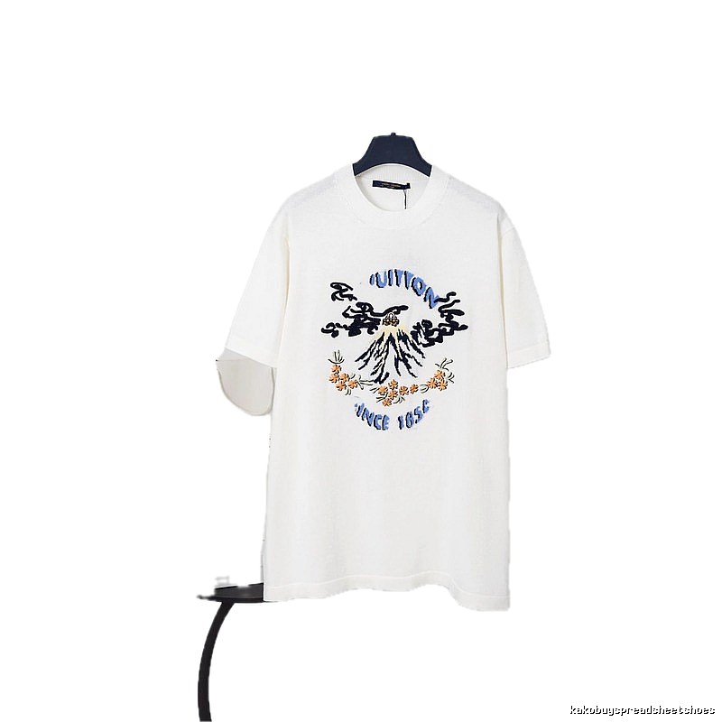 Louis Vuitton Mountain Peak Print Casual Style White T-Shirt