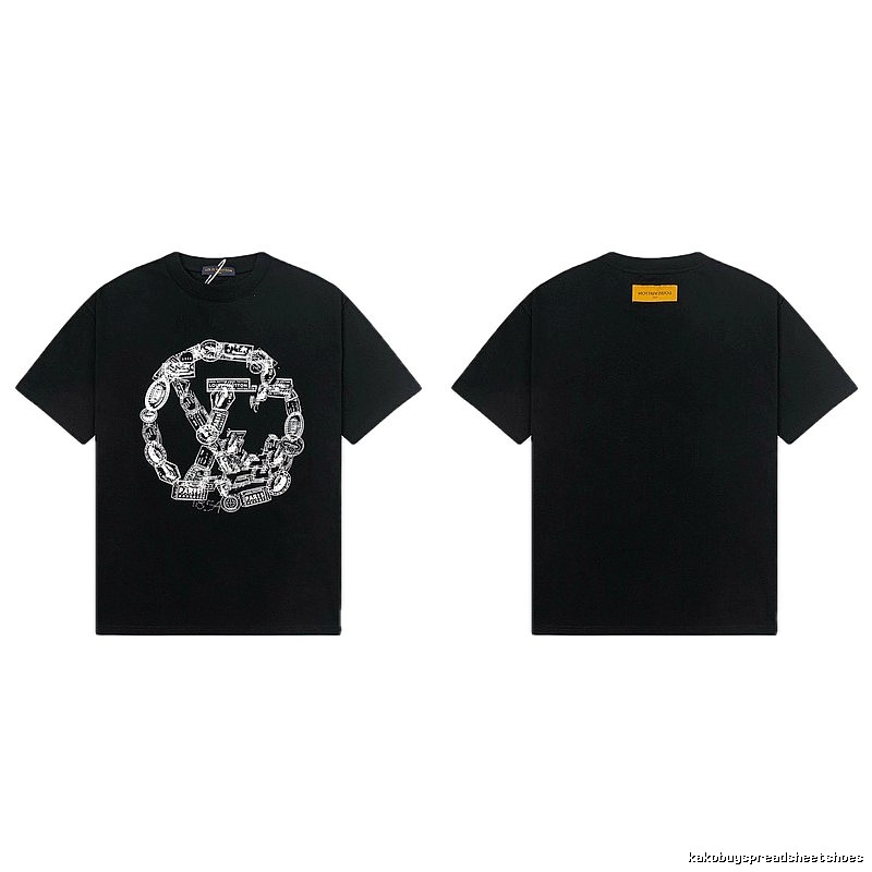 Louis Vuitton Printed Trendy Style Black Short-sleeve T-shirt
