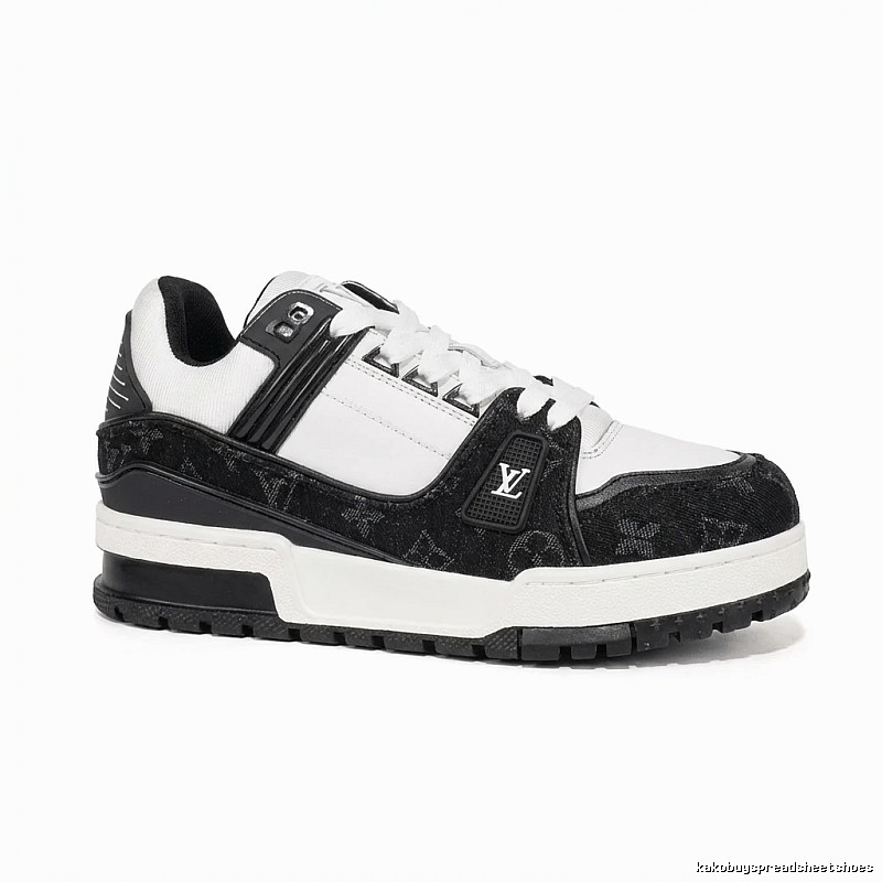 Louis Vuitton retro-style black and white sports shoes