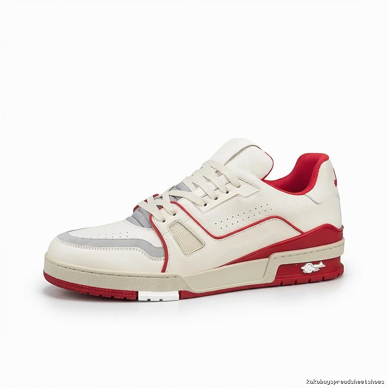 Louis Vuitton retro - style red and white sports shoes