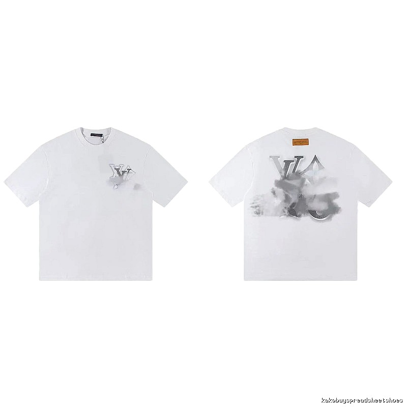 Louis Vuitton Trendy Ink-wash Blended White T-Shirt
