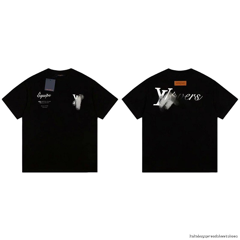 Louis Vuitton Trendy Printed Black Short-sleeve T-shirt