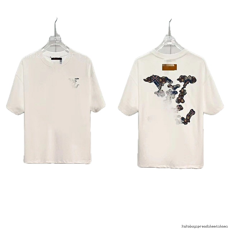 Louis Vuitton Vintage-style Jacquard White Short-sleeved T-shirt