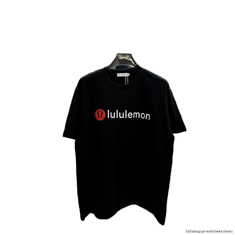 lululemon Printed Casual Style Black Short-sleeve T-shirt