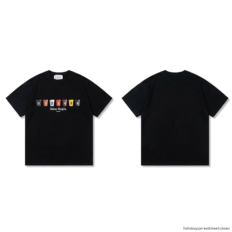 Maison Margiela digital print style black T-shirt