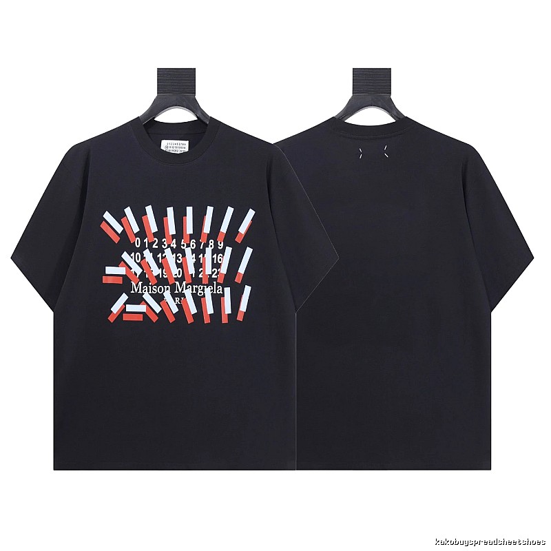 Maison Margiela Digital Printed Streetwear Black T-Shirt