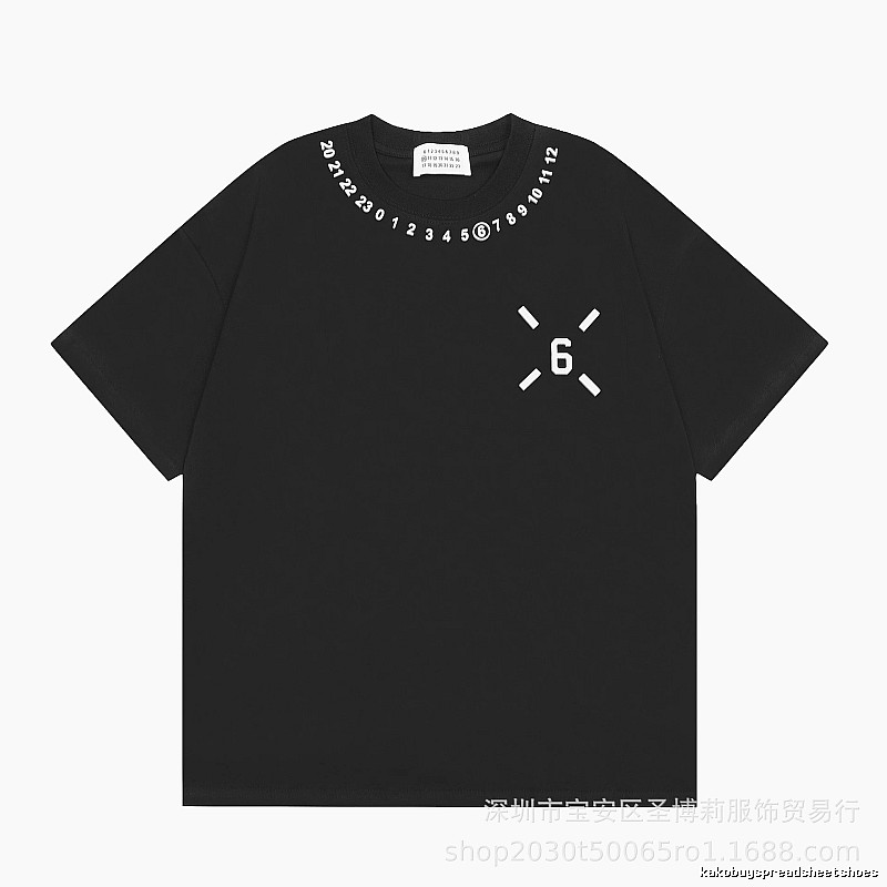 Maison Margiela MM6 Streetwear Style Black Short-sleeve T-shirt