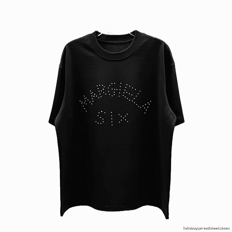 Maison Margiela MM6 Trendy & Cool Black Rhinestone-Embellished T-Shirt