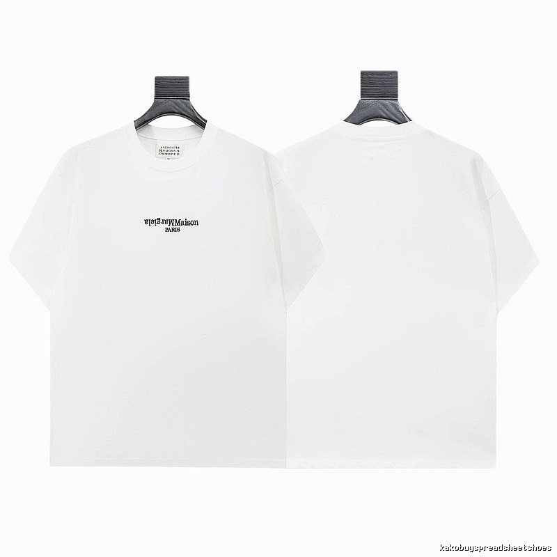 Maison Margiela Reverse Embroidered Minimalist Style White T-Shirt