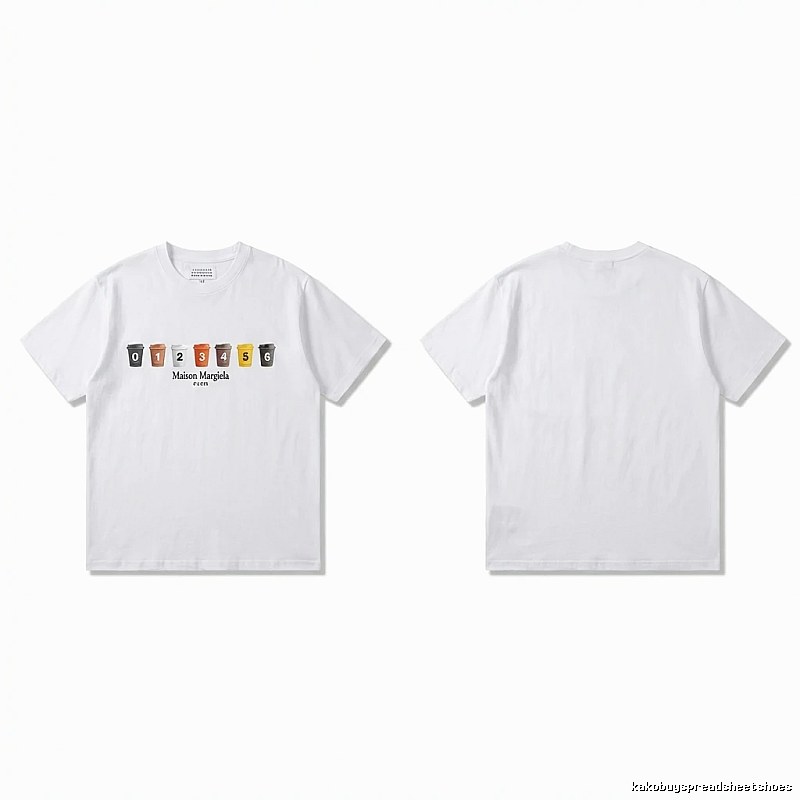 Maison Margiela short-sleeved white T-shirt with digital printing