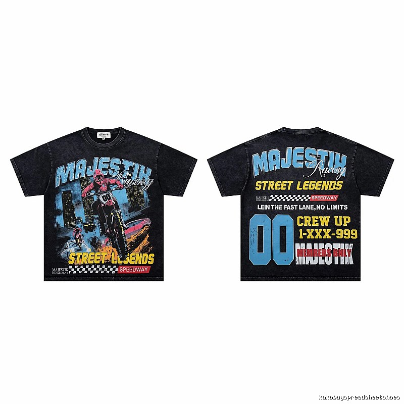 MAJESTIK Racing Vintage Street Black Short Sleeve T-Shirt