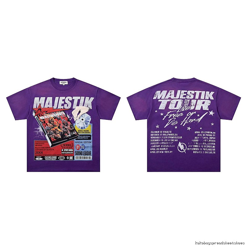 MAJESTIK Tour Vintage Style Purple Short Sleeve T-shirt