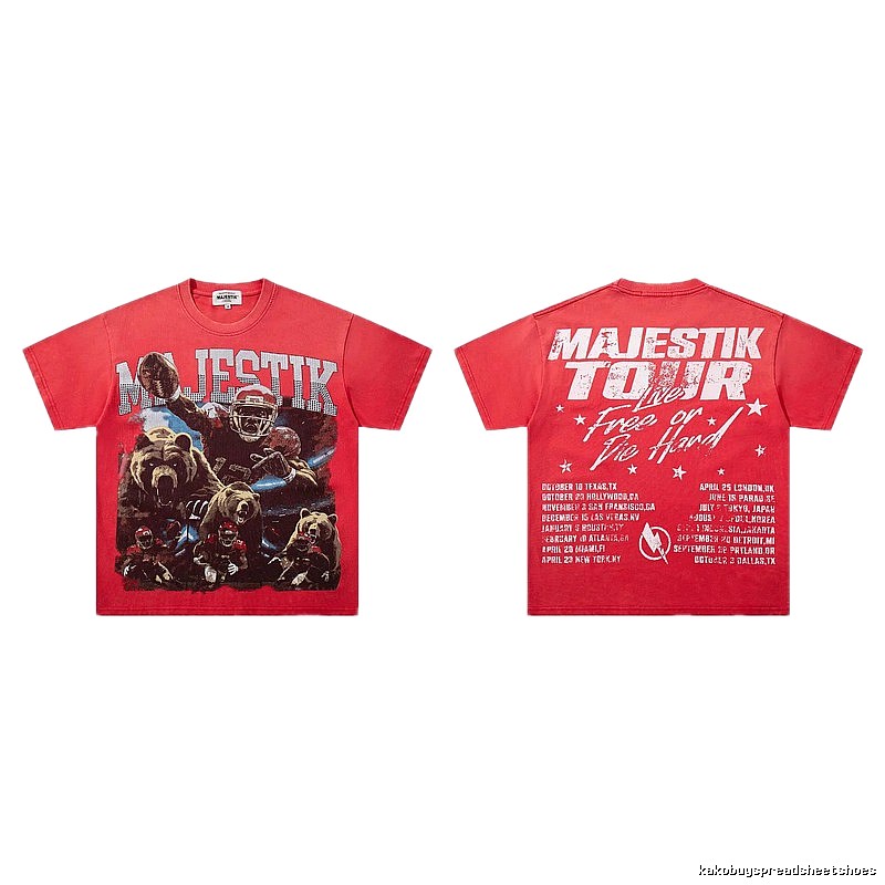 MAJESTIKTOUR American Retro Red T-shirt