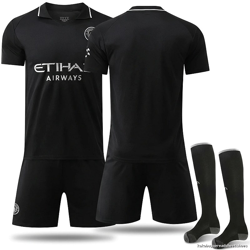 MCFC Black Sporty Style Jersey