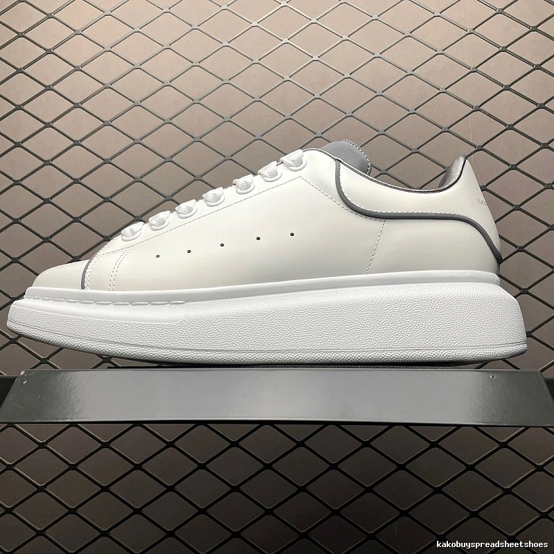 McQueen Oversized Sneakers in White and Black, Finished with Raised Sole Edge