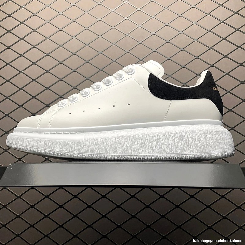 McQueen White and Black Oversized Sneakers with Wide Cupsole