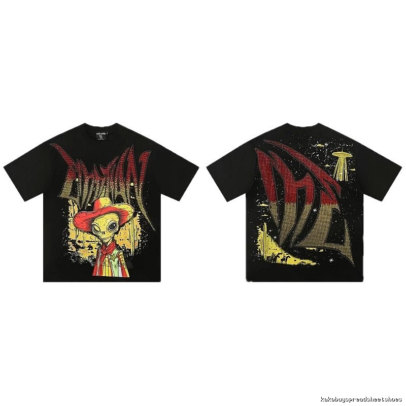 Mixed Emotion Alien Cowboy Street Style Black T-Shirt