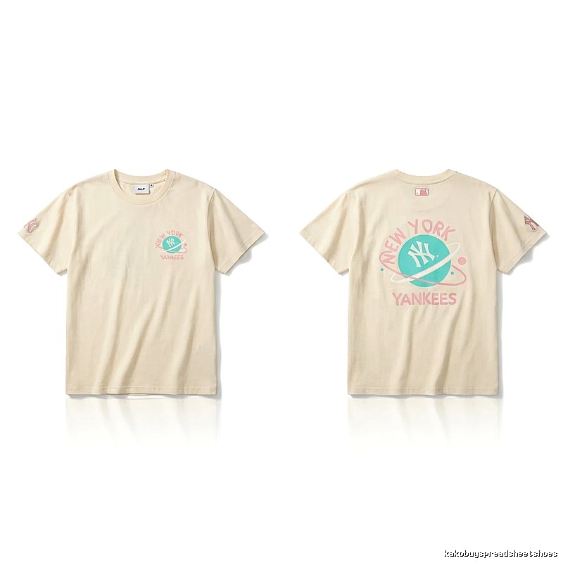 MLB New York Yankees trendy brand beige T-shirt