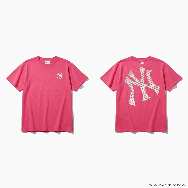 MLB Trendy Brand Print Style Rose Red T-shirt