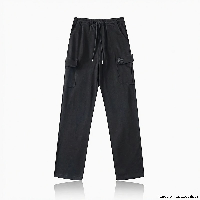 MLB workwear style black long trousers