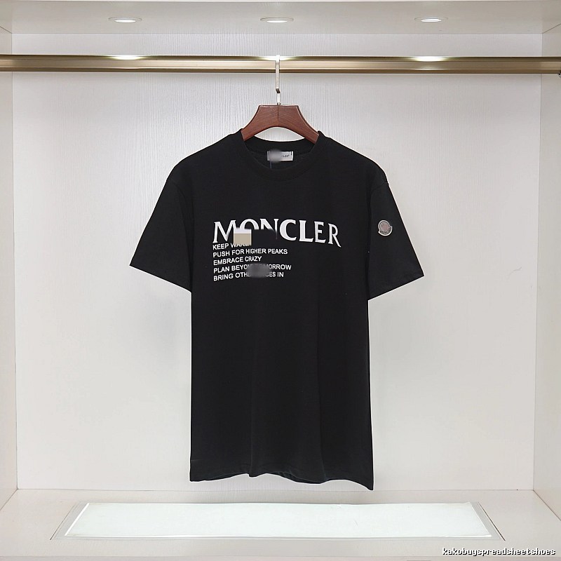 Moncler Alphabet Print Casual Style Black T-shirt