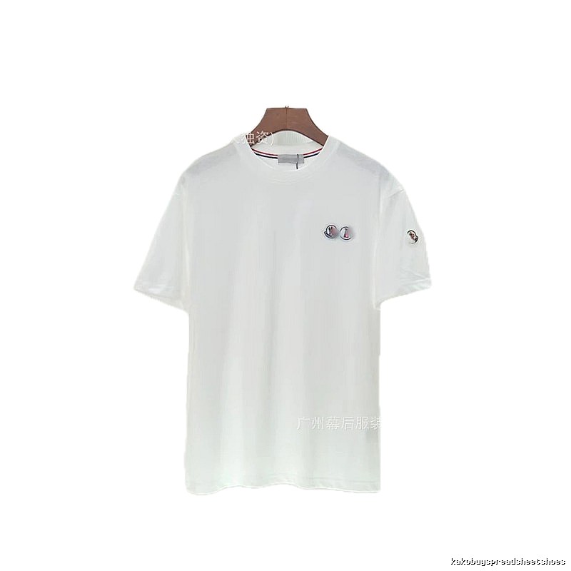 Moncler Badge Casual Style White T-Shirt