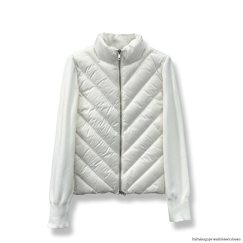 Moncler diamond - patterned stylish white down jacket