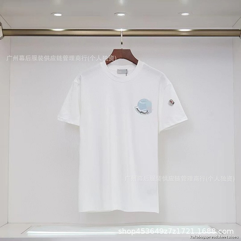 Moncler Embroidered Casual-style White T-Shirt
